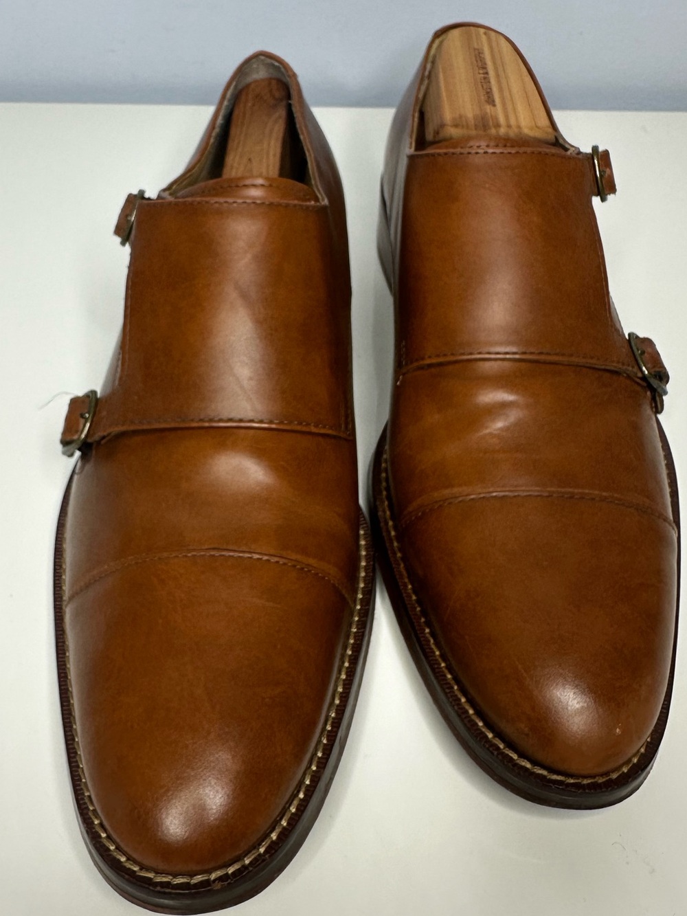 Cole Haan “Grand OS” Double Monk Strap Cap Toe Dress Shoes Mens Size 10.5 Brown - Picture 3 of 8